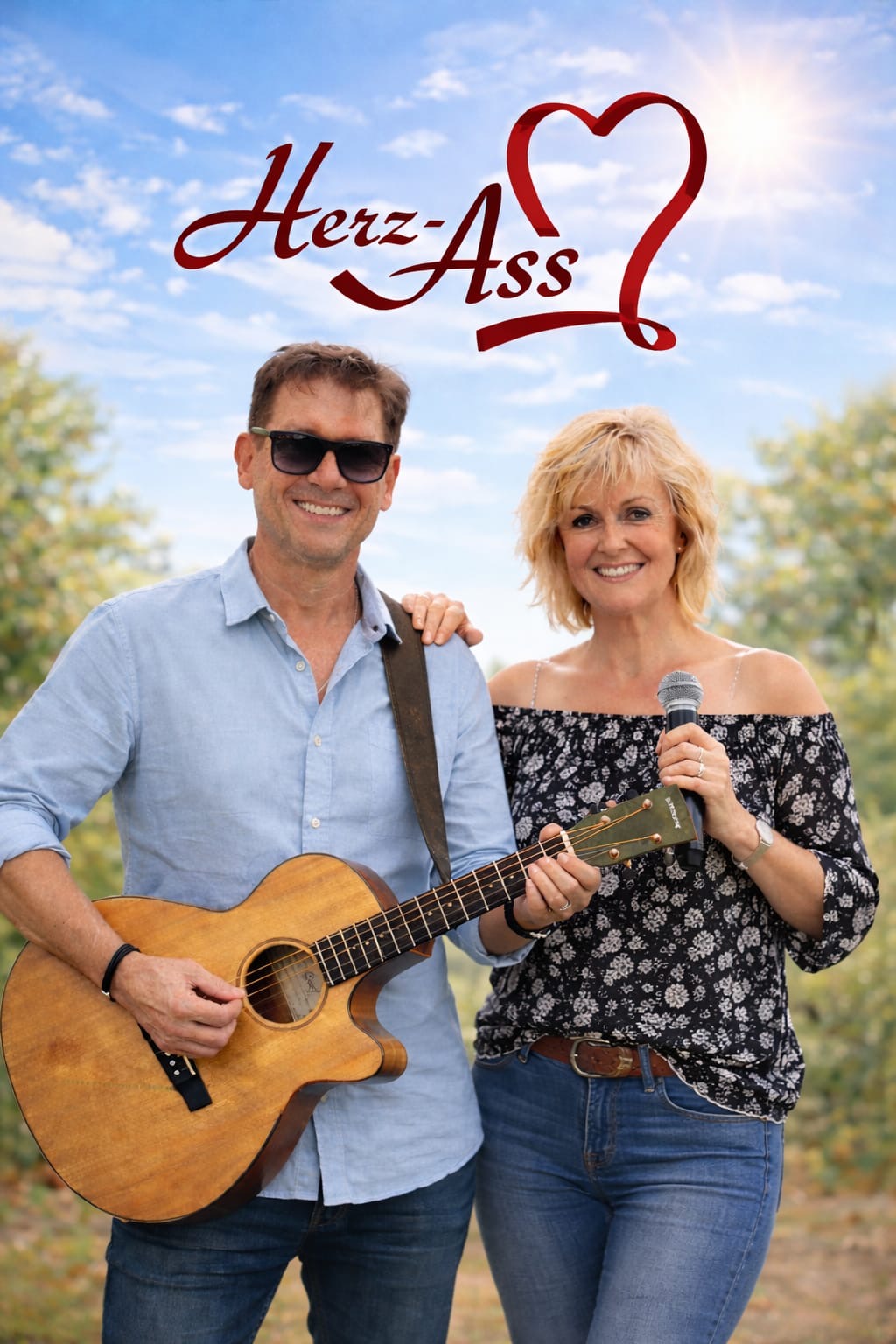 Sänger-Paar mit Gitarre