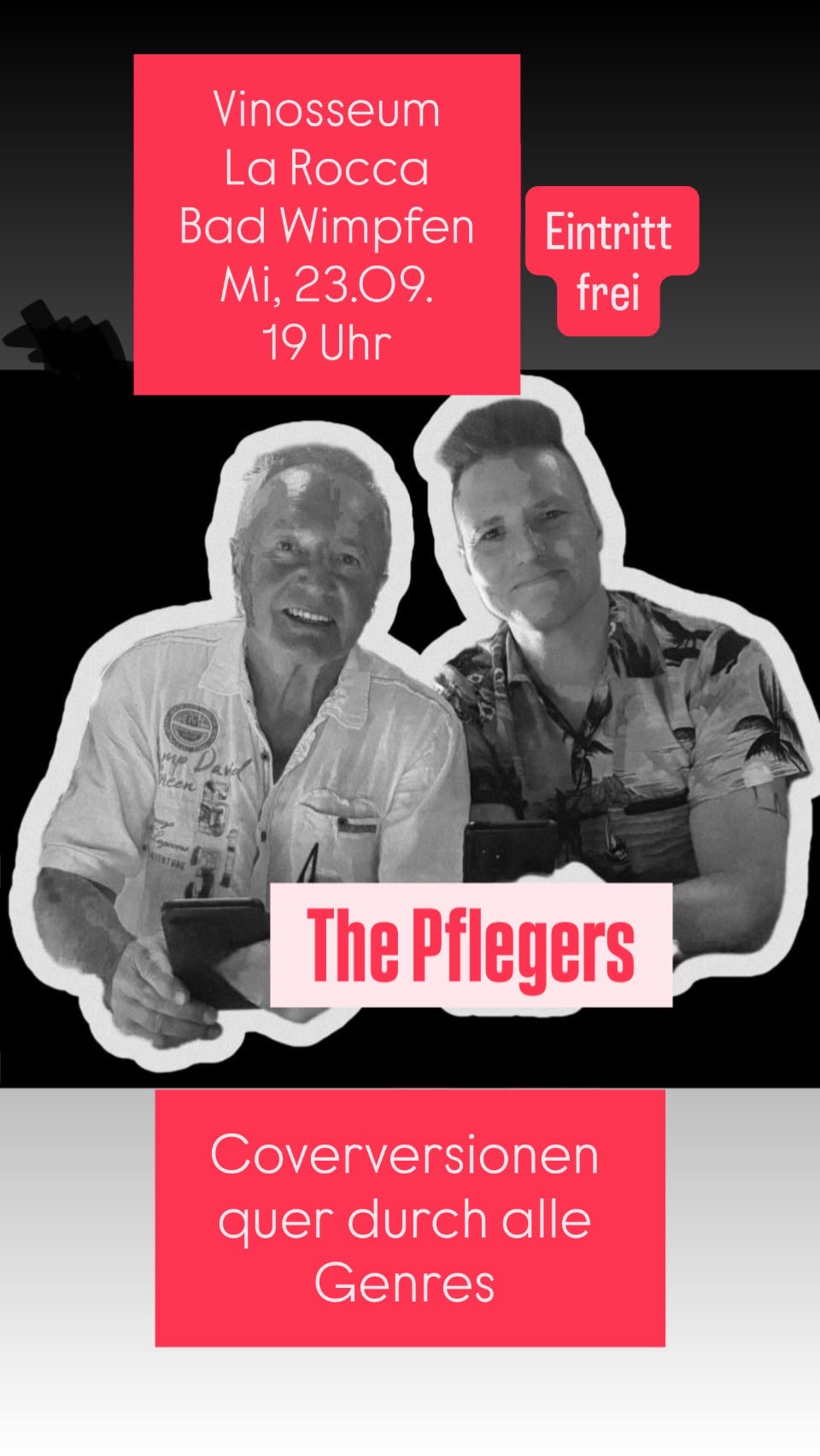 Otto und Oli Pfleger spielen mit Gitarre und Drums